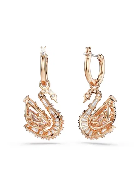 Swarovski Cercei auriu argintiu / transparent roz