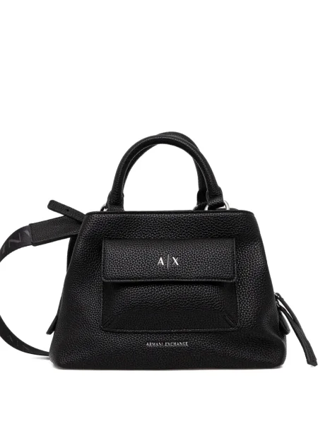 Geantă shopper Armani Exchange cu autograf negru
