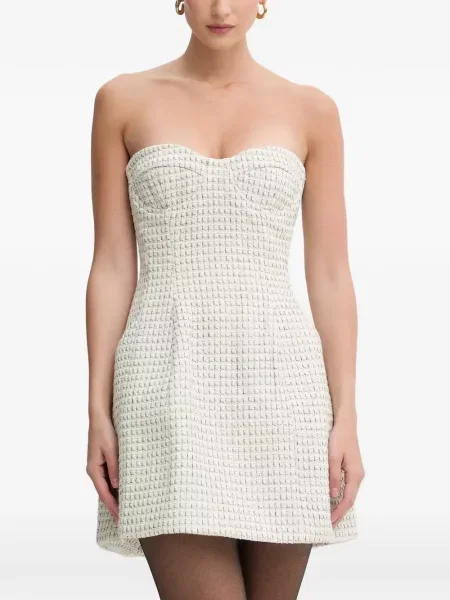 Rochie mini Bardot de costum alb