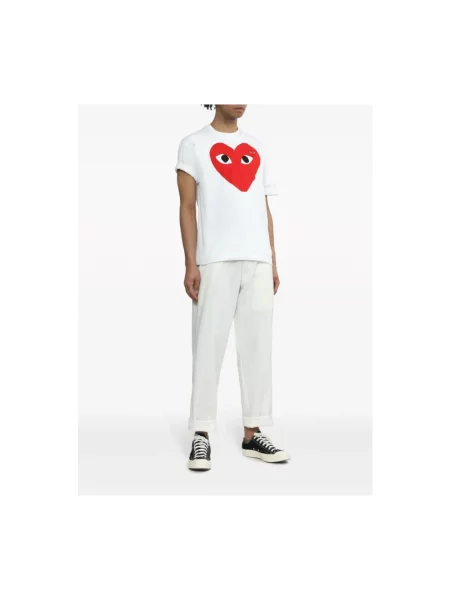 Koszulka Comme Des Garcons z nadrukiem biała