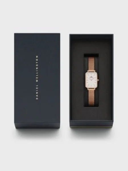 Dámske hodinky hodinky v ružovozlatej farbe Daniel Wellington Quadro ružová