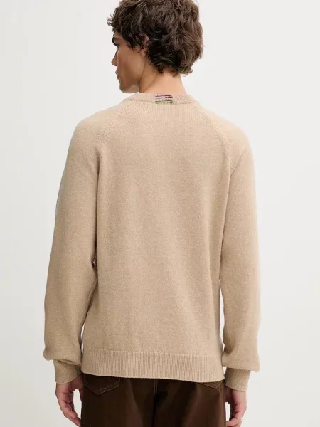 Vlněný svetr PS Paul Smith pánský béžová