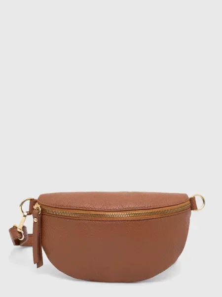 Кожена чанта за кръст Answear Lab кафяво