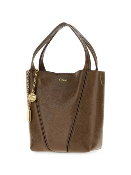 Geantă shopper Chloé din piele maro