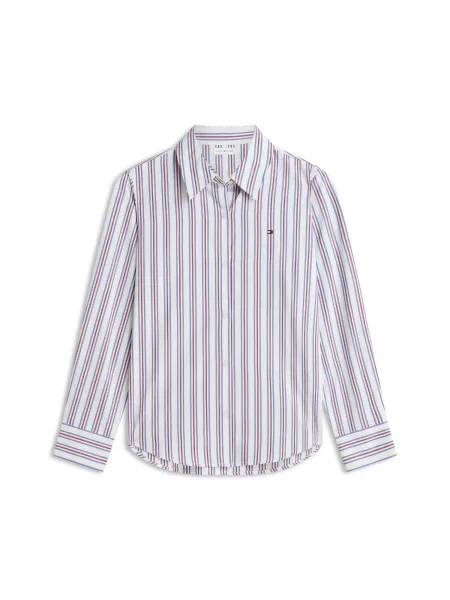 TOMMY HILFIGER Bluza modra / vinsko rdeča bela