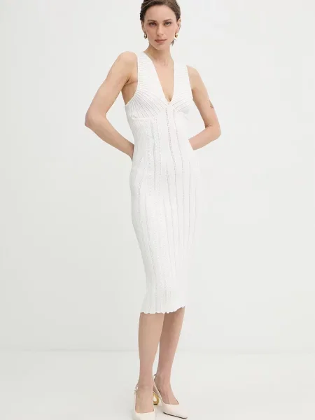 Elisabetta Franchi Rochie cu vâscoză alb