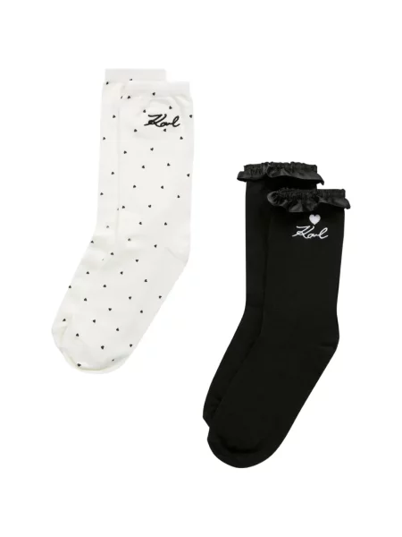 Чорапи Karl Lagerfeld бродирани бяло