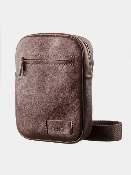 Кожаная сумка кросс-боди Shvigel коричневая