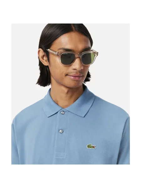 Lacoste koszulka polo Mężczyźni jednolity 4 niebieski