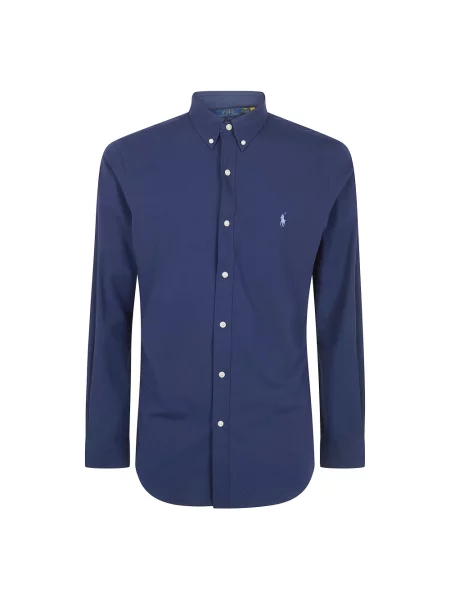 Długa koszula Polo Ralph Lauren z długim rękawem niebieska