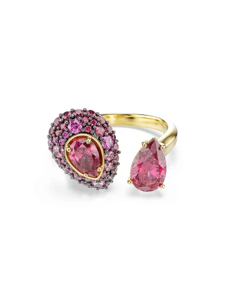 Swarovski inel pentru femei placat cu aur zirconiu cubic SUBLIMA roz