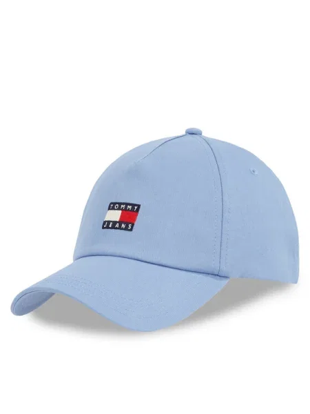Шапка с козирка Tommy Jeans с апликация синьо
