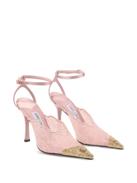 Φλοράλ γοβάκια Jimmy Choo με δαντέλα ροζ