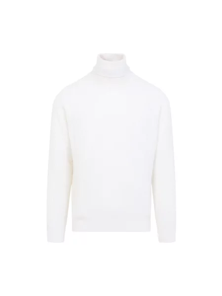 Sweter z golfem Canali z kaszmiru do golfa biały