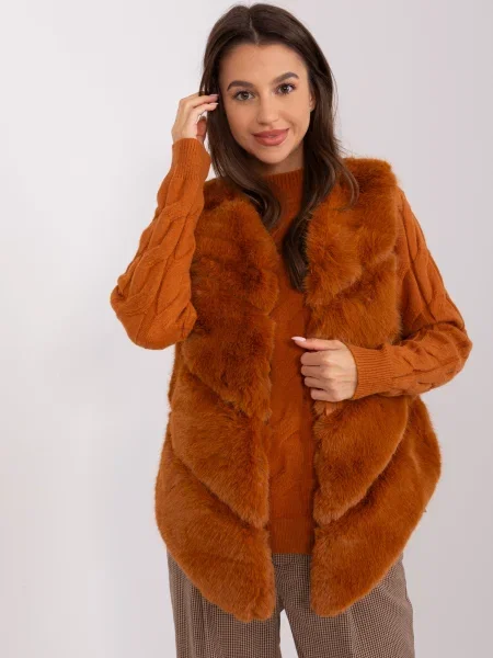 Vestă Fashionhunters maro