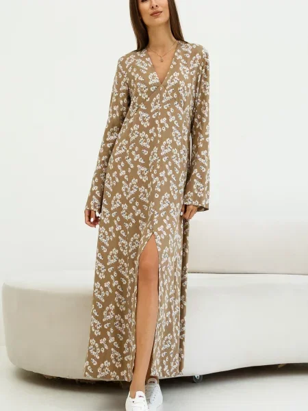 Сукня максі RiMari текстиль бежевий