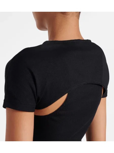 Top Alaïa tricotate negru