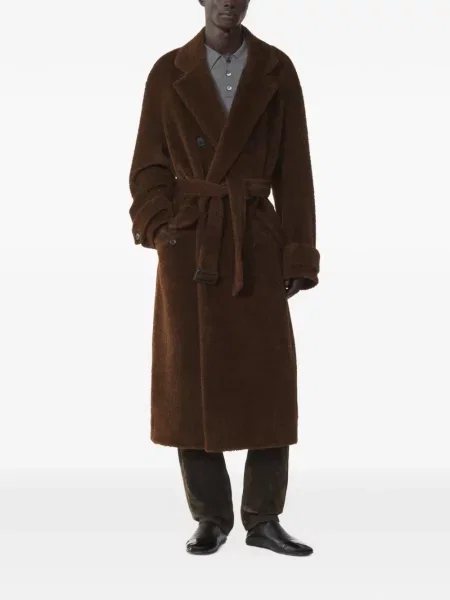 Μάλλινη καμπαρντίνα Lanvin καφέ