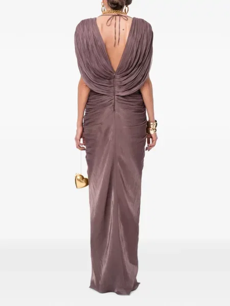 Rochie maxi Ana Radu drapată maro