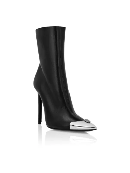 Botki Philipp Plein skórzane czarne