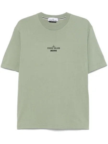 Tricou Stone Island din jerseu cu strasuri verde