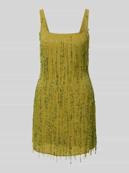 Sukienka mini z frędzlami model ELLEN' Topshop zielona