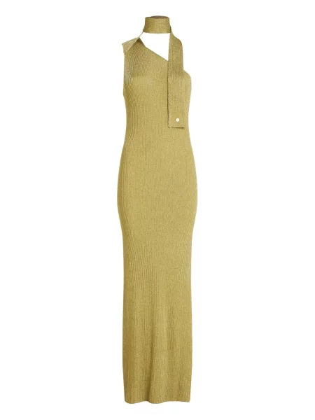 Rochie maxi Karl Lagerfeld tricotate de costum auriu