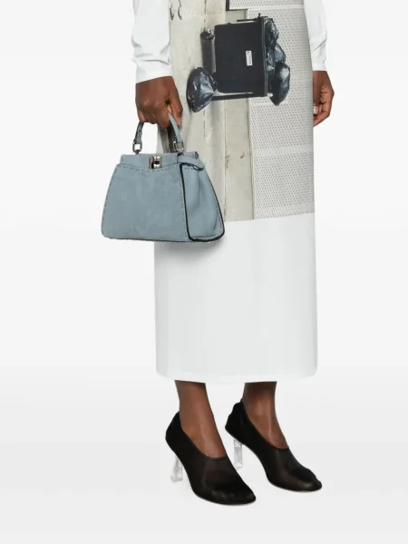 Geantă Fendi Peekaboo albastru