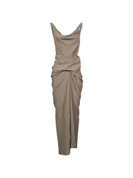 Rochie Rick Owens fără mâneci drapată gri