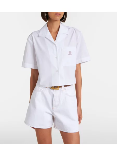 Decupat cămașă Versace din poplin alb