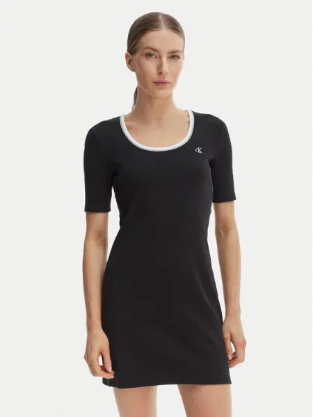Calvin Klein Jeans Obleka / bela črna