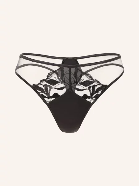 Calvin Klein Kalhotky String Ck Black Floral Lace černá