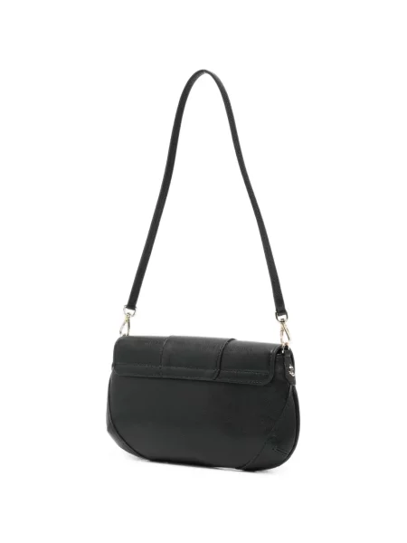 Δερμάτινος clutch Jimmy Choo με αγκράφα μαύρο