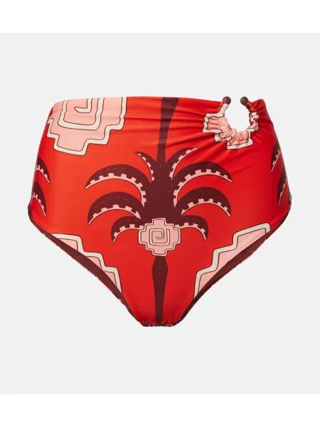Bikiny Johanna Ortiz s vysokým pásom s potlačou červená