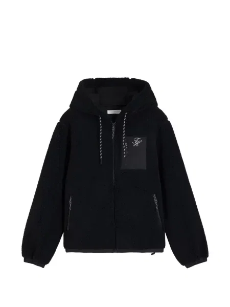 Geacă Tommy Hilfiger din fleece cu autograf negru