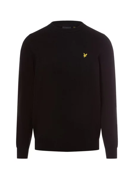 Lyle & Scott sweter z dzianiny Mężczyźni jednolity M czarny