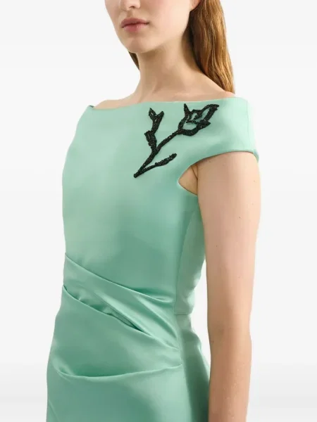 Rochie Erdem din satin verde