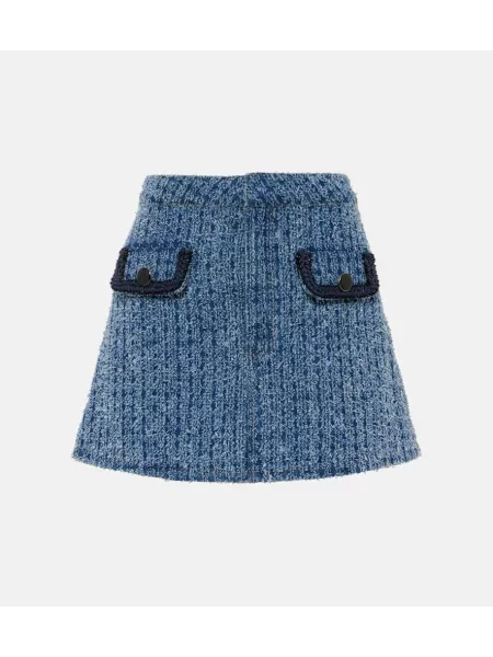 Spódnica jeansowa Self-portrait niebieska