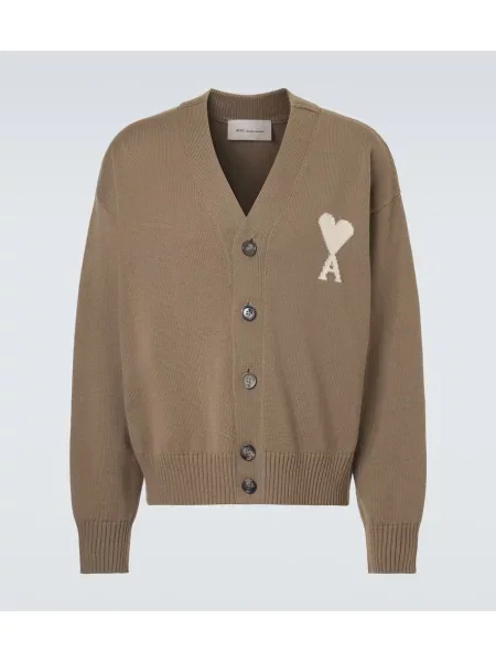 Cardigan Ami Paris de lână bej