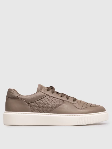 Шкіряні кросівки з плетінням Doucal's коричневі