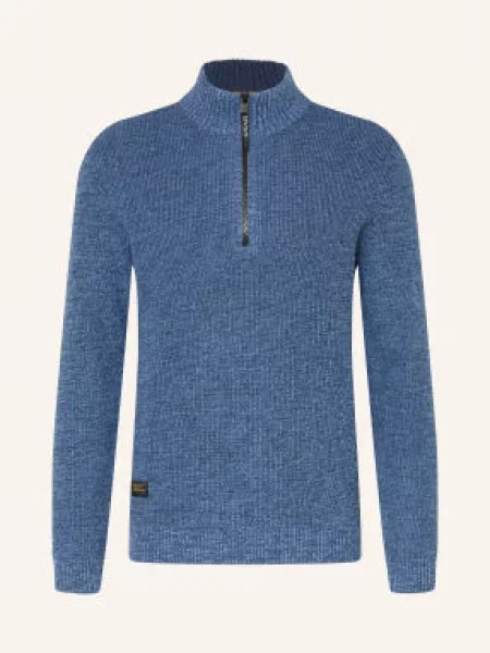 Camel Active Sweter Typu Troyer blau niebieski