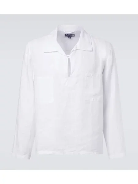 Lněná košile Vilebrequin bílá