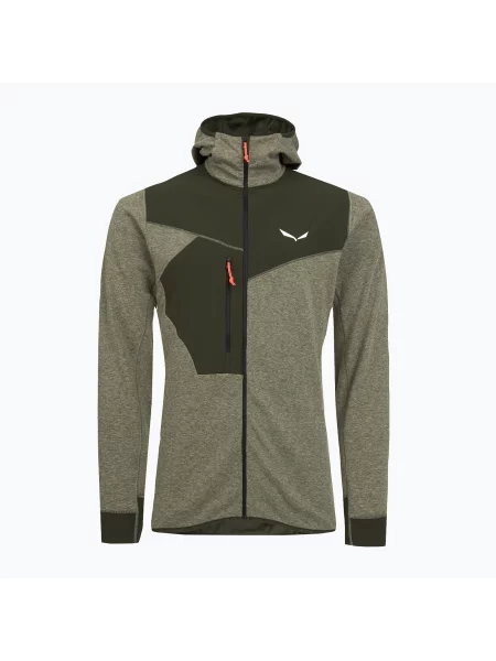Кофта трекінгова Salewa Puez 2 Dry Hood FZ dark olive melange оливковий