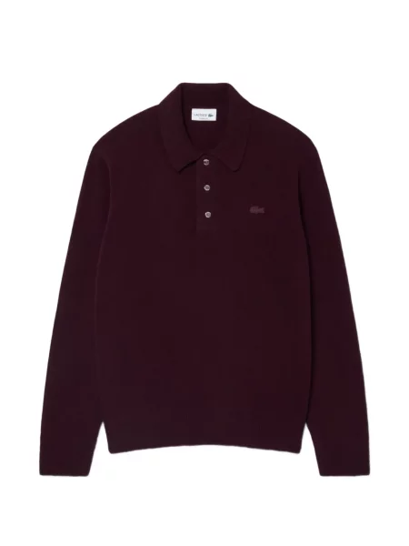 Gulerat tricou polo Lacoste de lână violet