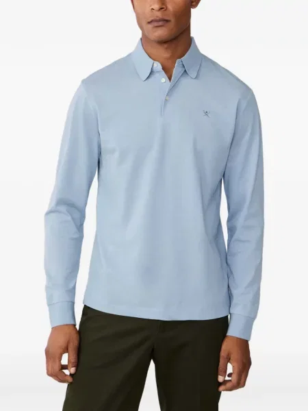 Lung tricou polo Hackett London albastru