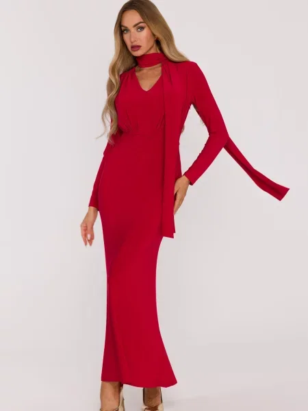 Rochie maxi Made Of Emotion eleganta roșu