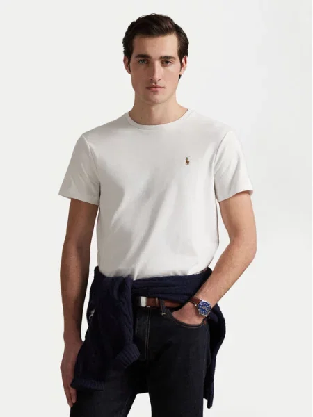 Polo Ralph Lauren Tričko krémová / karamelová / trávově zelená bílá