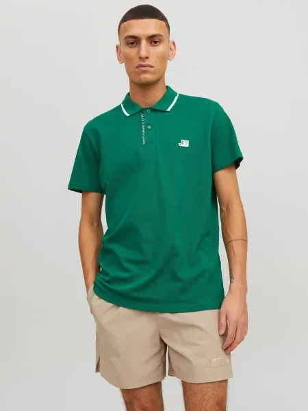 JACK & JONES Tričko JCOLogan zelená biela