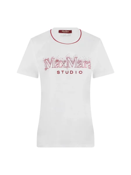 Koszulka Max Mara Studio z autografem biała