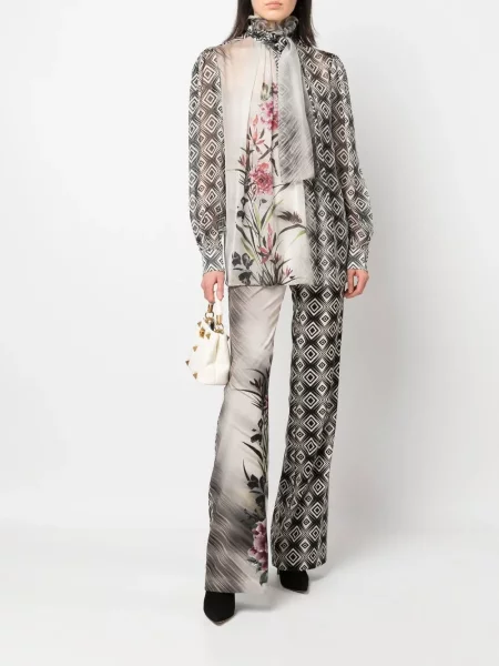Pantaloni Alberta Ferretti evazate negru